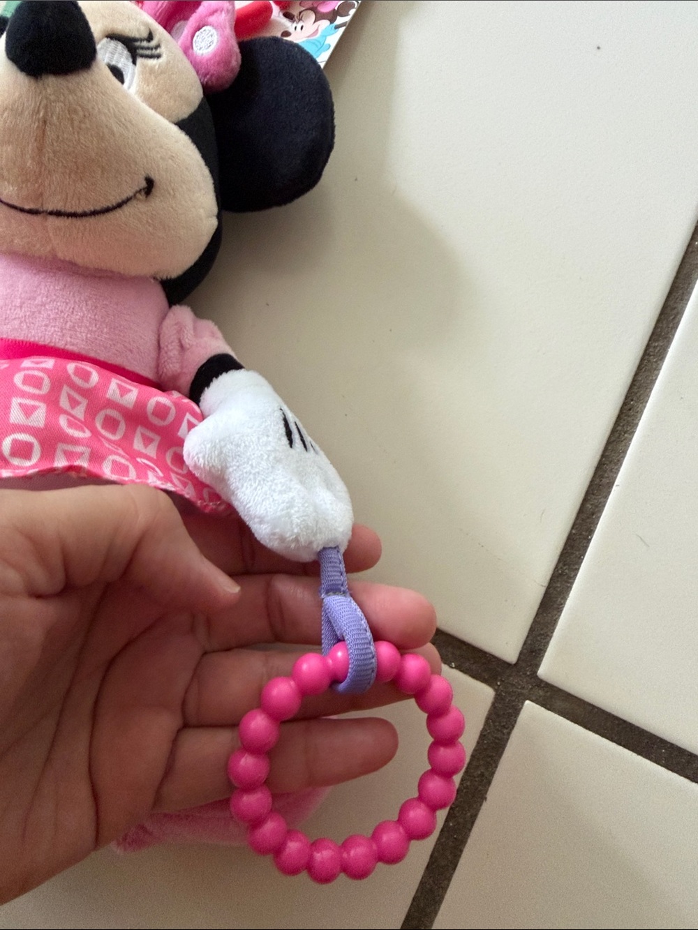 Disney Minnie Mouse Pink Plush Activity Toy - Clip-On Baby Toy - Picture 5 of 7